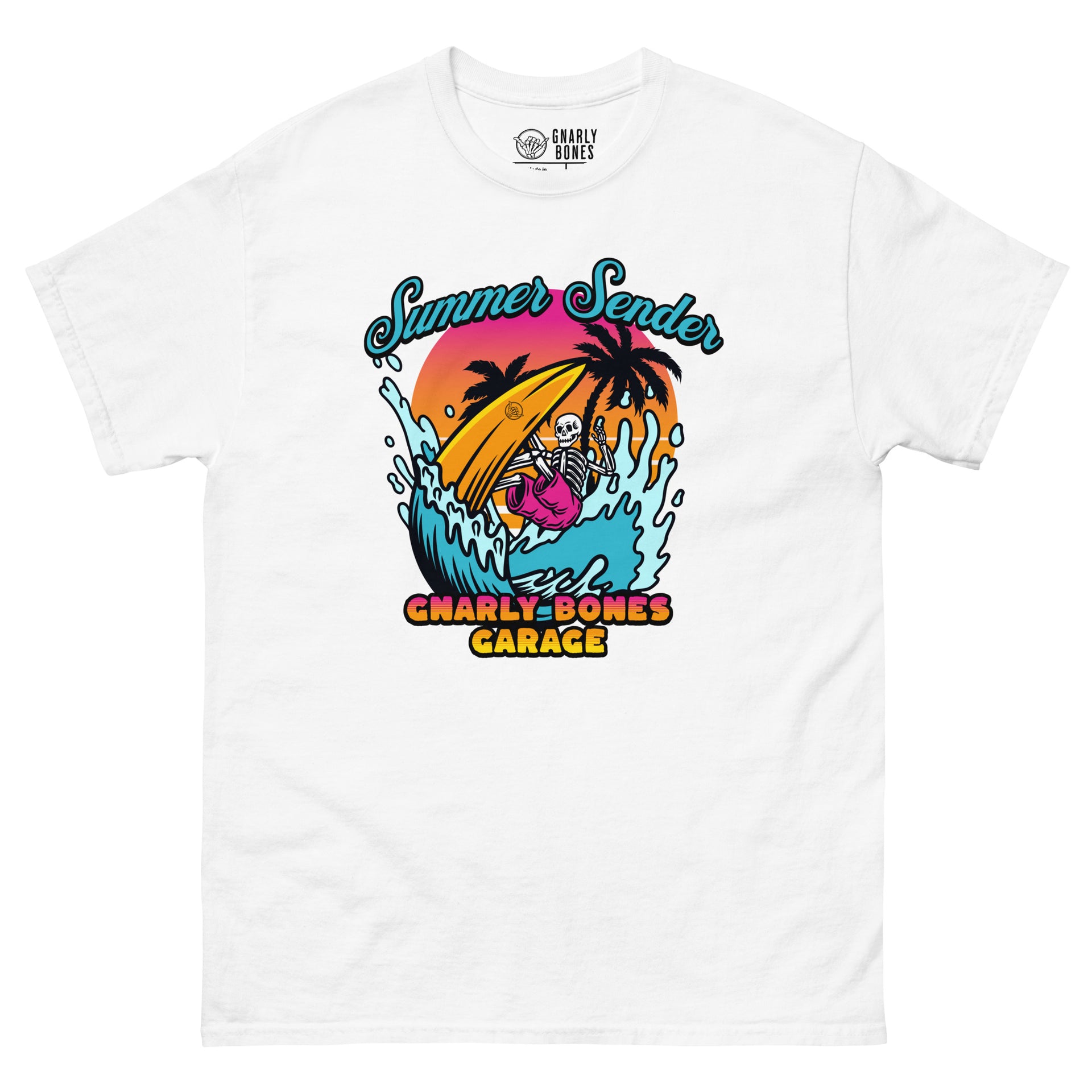 Summer Sender Tee - White – Gnarly Bones